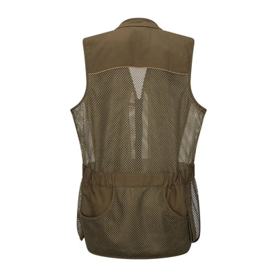 Olive green New Forest Skeet Vest in poly cotton blend with mesh and pockets