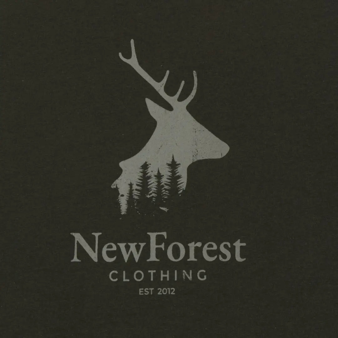 Clothing brand logo on New Forest Stag Logo T-Shirt for country clothing lovers