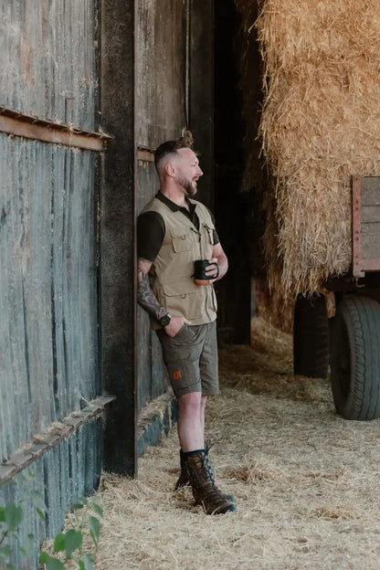 Man wearing New Forest Trail Shorts in outdoor forest trail adventure