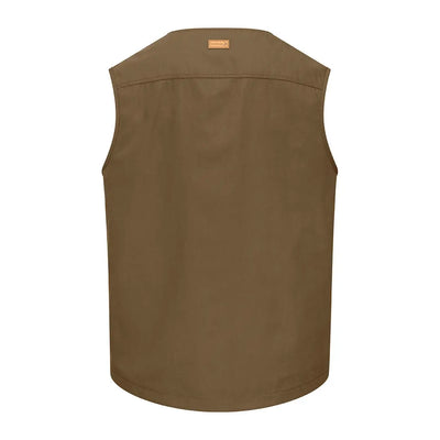 Brown sleeveless vest from the New Forest V-Neck Explorer Gilet for your outdoor adventures