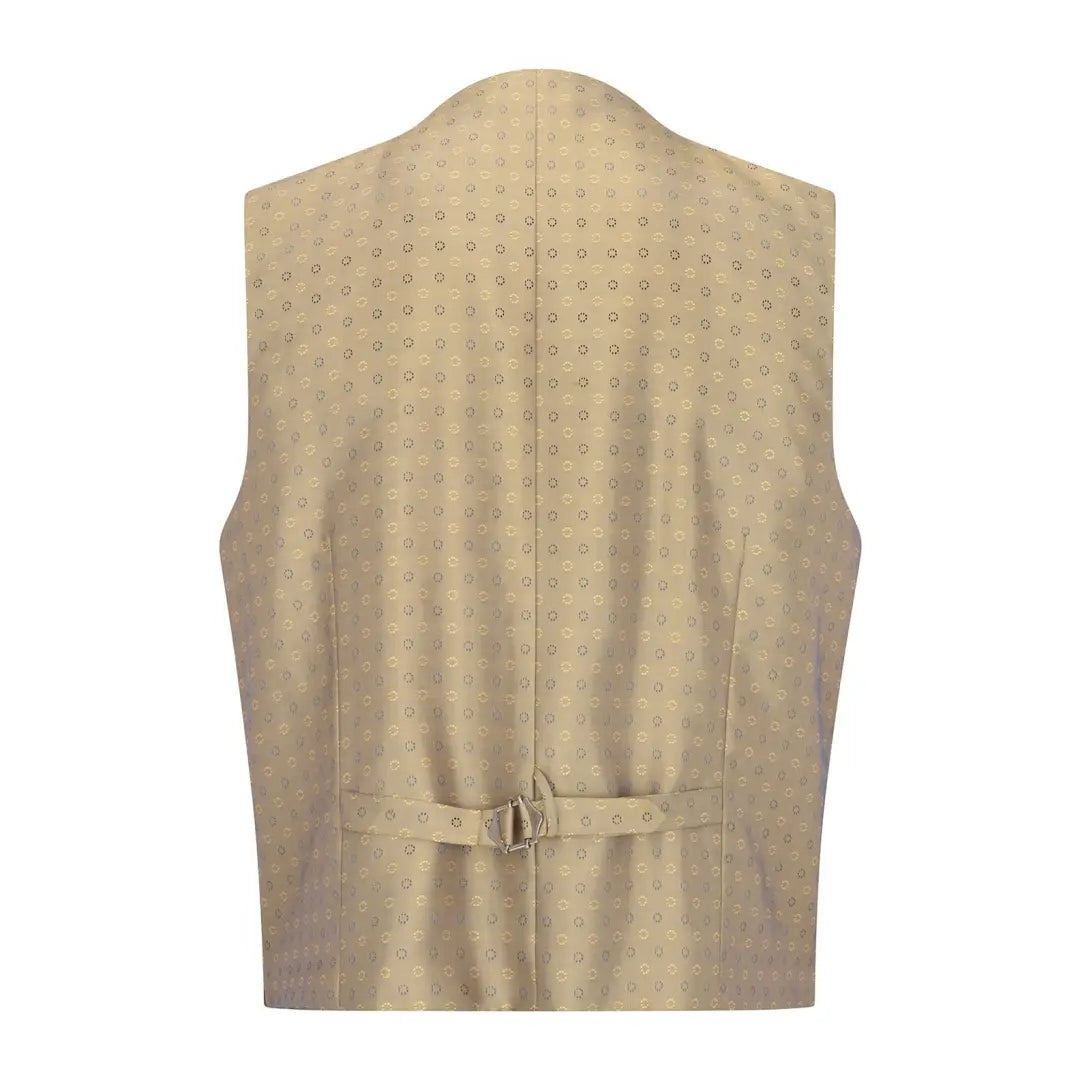 Beige patterned wool mix waistcoat back from New Forest Wool Mix Waistcoat collection
