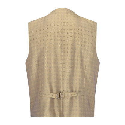 Beige patterned wool mix waistcoat back from New Forest Wool Mix Waistcoat collection