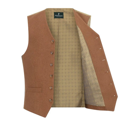 Open brown forest wool mix waistcoat for a cozy, stylish look with the New Forest Wool Mix Waistcoat