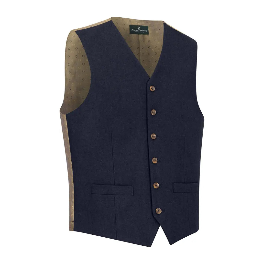 Navy blue wool mix waistcoat with buttons from the New Forest Wool Mix Waistcoat collection