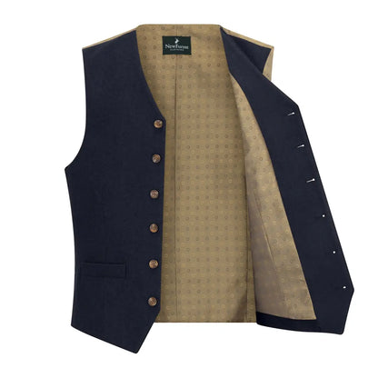 Open navy blue wool mix waistcoat from New Forest Wool Mix Waistcoat collection
