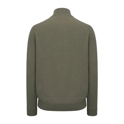 Olive green New Forest Zip Neck Jumper, perfect for cozy, stylish layering