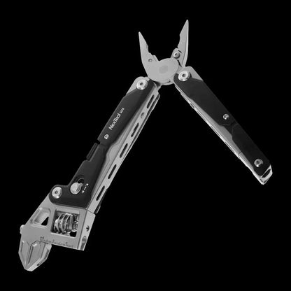 NexTool Adjustable Wrench Pliers W4: black silver multi-tool with pliers