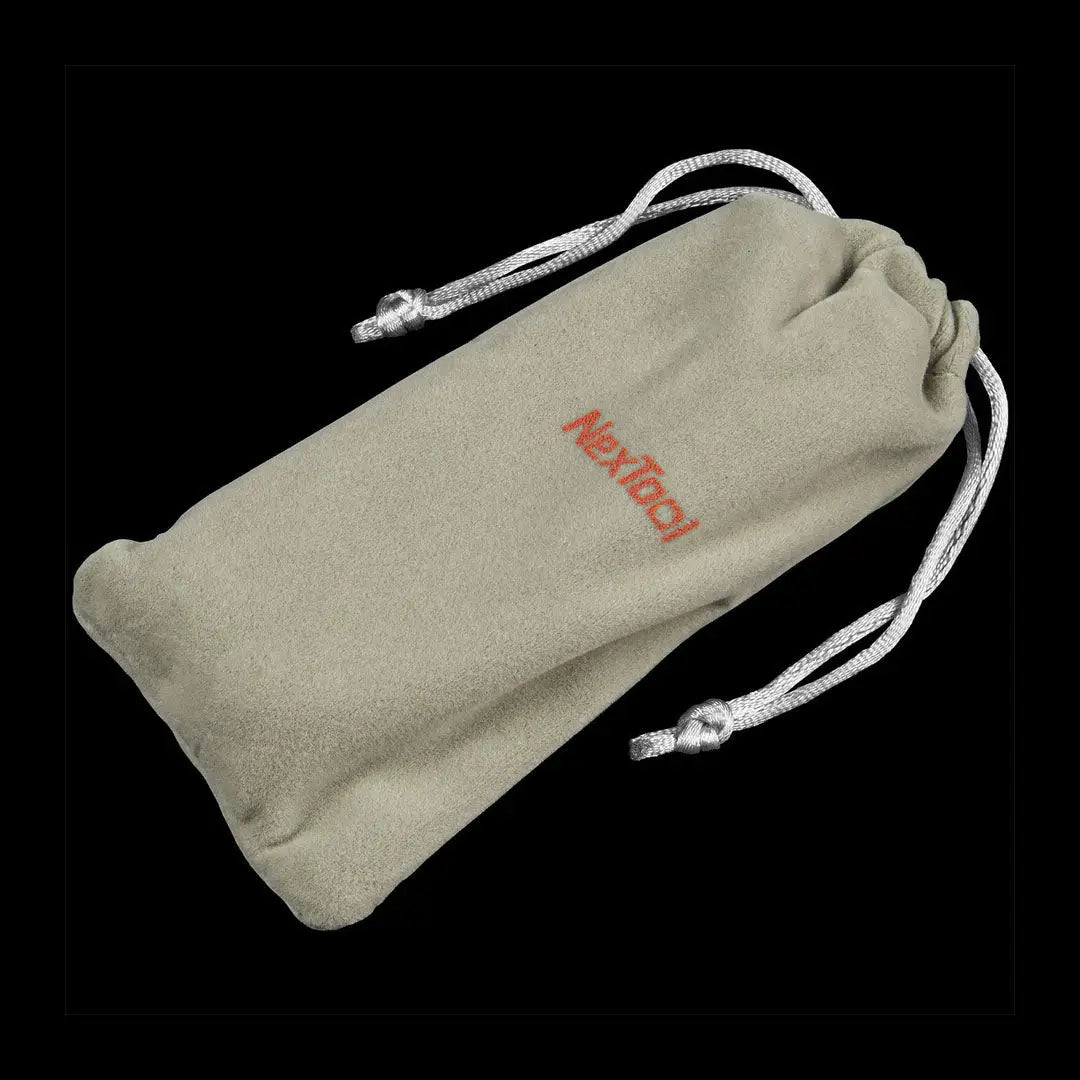 NexTool Flagship Captain multi tool with beige drawstring pouch and orange nexttacti logo
