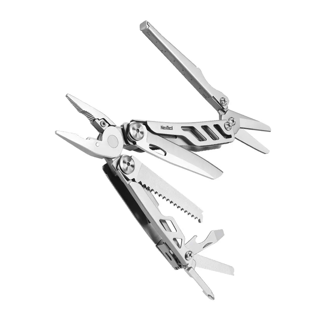 NexTool Flagship Max multi tool with pliers, bits, and saw blade