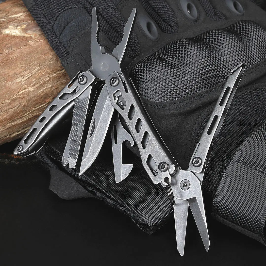 NexTool Flagship Mini Multi-Tool: Silver Steel Knife with Pliers for Outdoors
