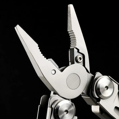 NexTool Flagship Pro multi tool pliers with serrated edges and silver finish
