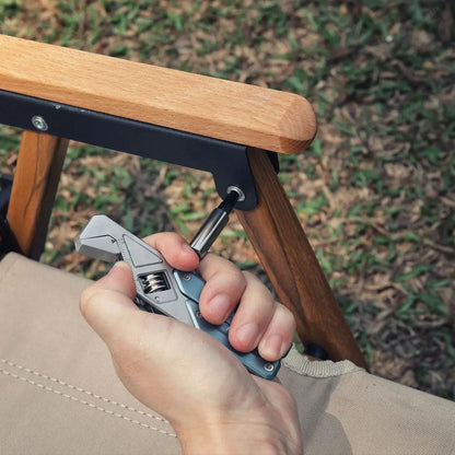 Compact NexTool Light Wrench W2 multi-tool with adjustable wrench and silver stainless steel blades