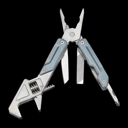 Silver NexTool Light Wrench W2 multi-tool with adjustable wrench, pliers and knife