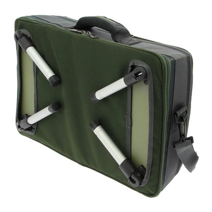 Green and black padded carrying case for NGT Carp Bivvy Table System with legs