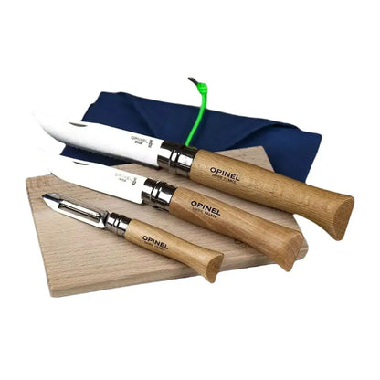 Opinel Nomad Cooking Kit featuring an Opinel knife and peeler set for outdoor adventures