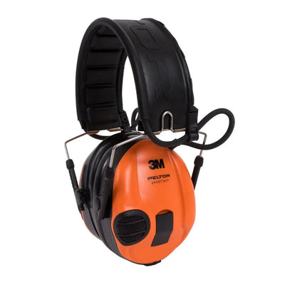 Orange and black Peltor SportTac hearing protector with level dependent sound features