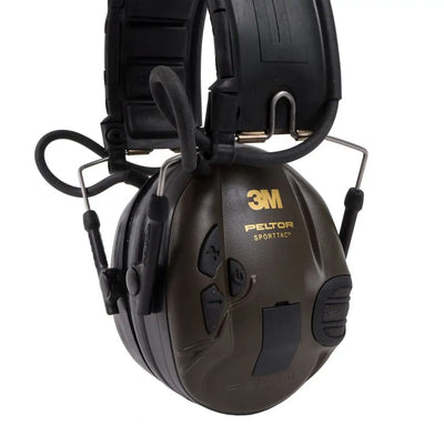 Brown Peltor SportTac hearing protector with level dependent sound enhancement