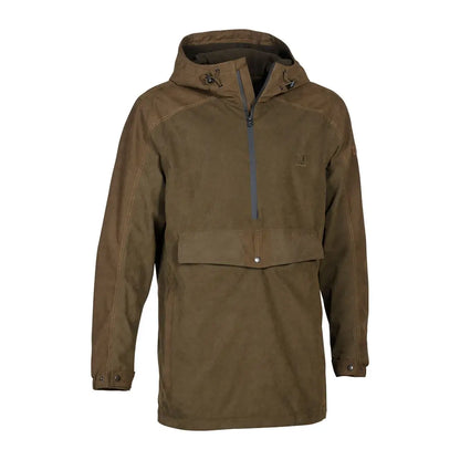 Olive green hooded anorak from the Percussion Bristol Smock collection