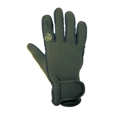 Dark green Percussion Neoprene Gloves with reinforced palm and adjustable wrist strap
