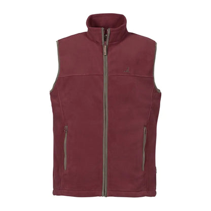 Burgundy Percussion Scotland Fleece Vest with full zipper and side pockets