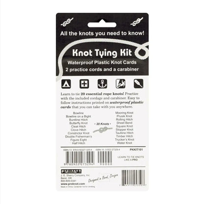 Pro Knot Tying Kit with waterproof cards and practice cords for easy knot tying skills