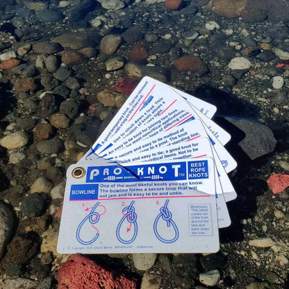 Waterproof cards with knot tying instructions from the Pro Knot Tying Kit