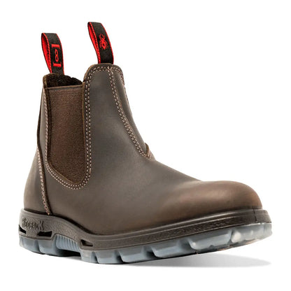 Brown leather Chelsea boot with chunky sole perfect for your Redback Boots care routine