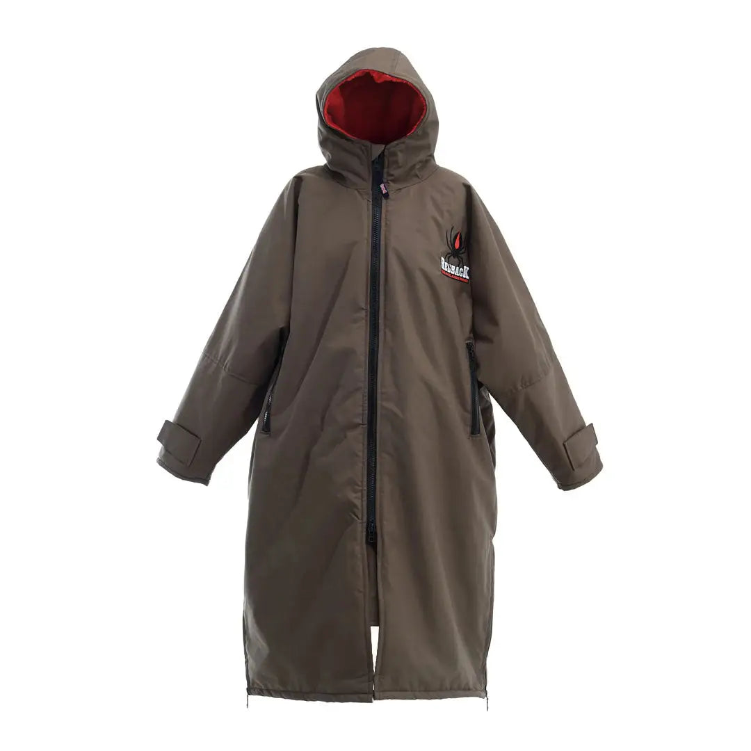 Redback Robe country clothing for hunting, long-sleeved hooded changing robe with red lining