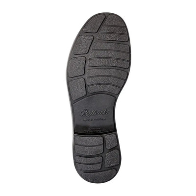 Black leather sole with textured pattern and Redback logo from the classic Redback range