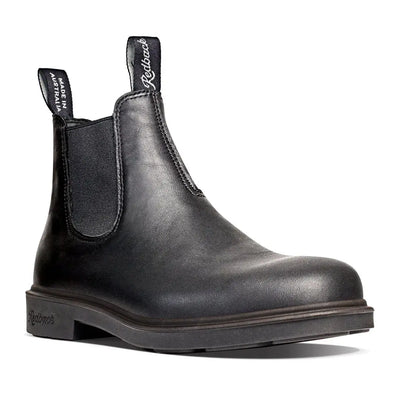 Black leather Redback Whistler Dress Boots with rubber sole and elastic gusset