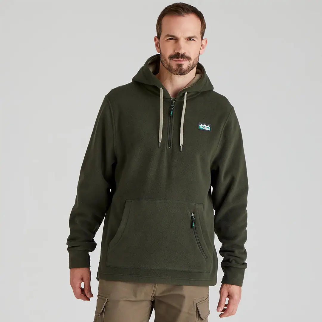 Olive green Ridgeline Ballistic Hooded Fleece hoodie offers superior warmth and ballistic hoodie offers