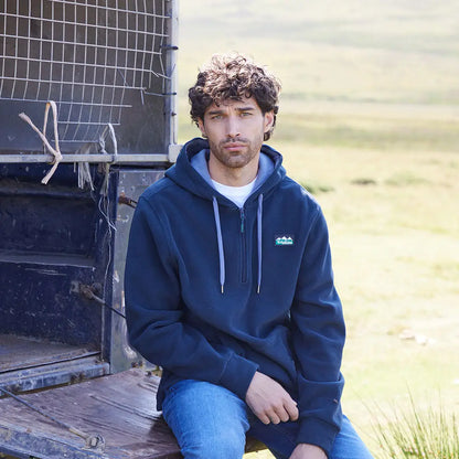 Navy hooded sweatshirt from Ridgeline Ballistic Fleece perfect for cosy southern star chilly autumn days