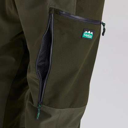Olive green waterproof Cambrian Trousers for all-day wear in worst weather