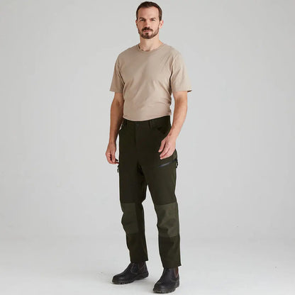 Man in Olive Green Ridgeline Cambrian Trousers perfect for all-day wear in worst weather