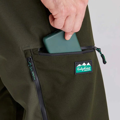 Olive green Cambrian trousers for all-day wear and worst weather with zippered pocket