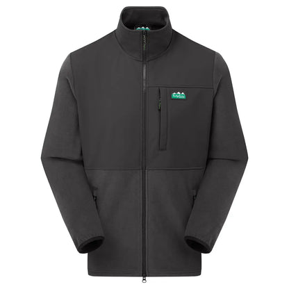 Dark gray Ridgeline Hybrid Fleece Jacket zip-up showing comfort and style