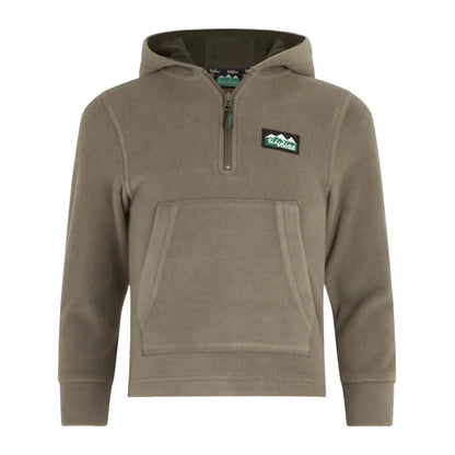 Olive green kids ballistic fleece hoodie from Ridgeline Kids Ballistic Fleece collection