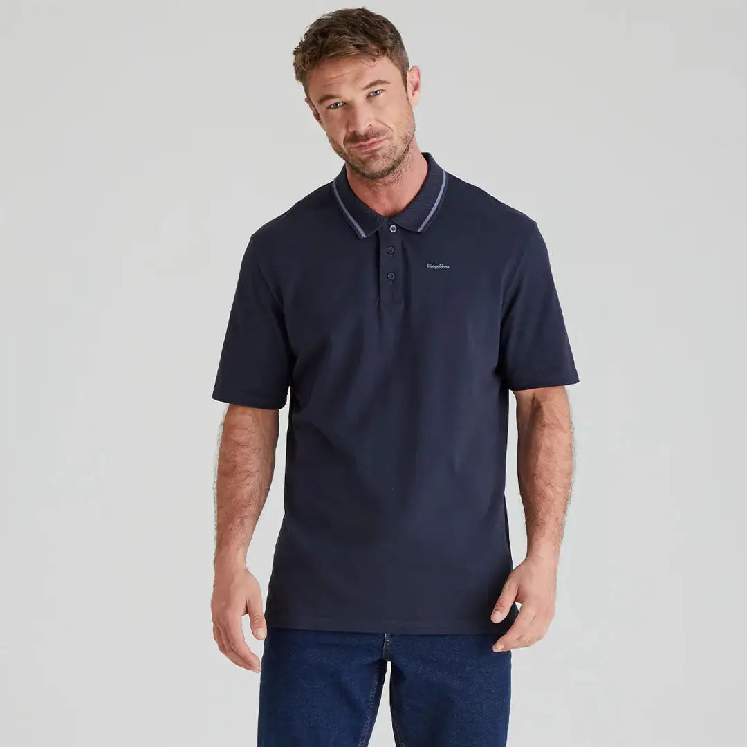 Navy blue Ridgeline Kilworth Polo Top displayed on model for casual style