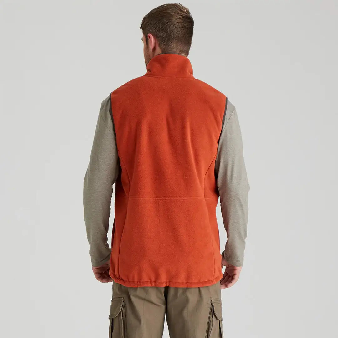Orange fleece vest from Ridgeline Kodiak Gilet perfect for outdoor adventures