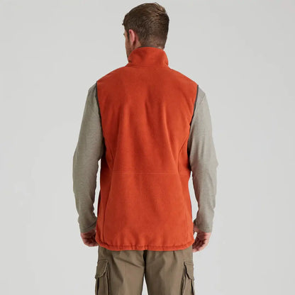 Orange fleece vest from Ridgeline Kodiak Gilet perfect for outdoor adventures