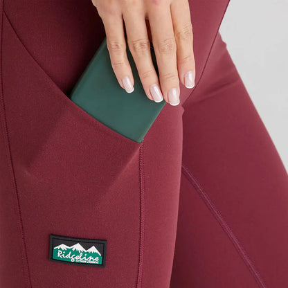 Maroon Ridgeline Ladies Infinity Leggings with pocket perfect for athletic wear country clothing
