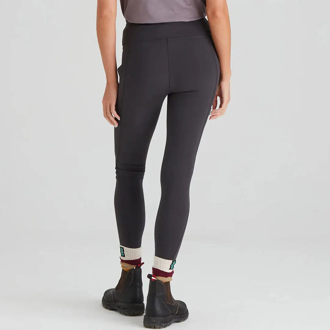 Dark gray Ridgeline Ladies Infinity Leggings showing mid-weight leggings feature