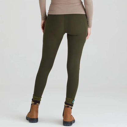 Olive green Ridgeline Ladies Infinity Leggings with brushed finish for versatile wear