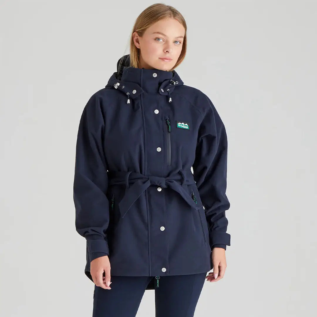 Navy belted hooded jacket from Ridgeline Ladies Monsoon Nordic Jacket collection
