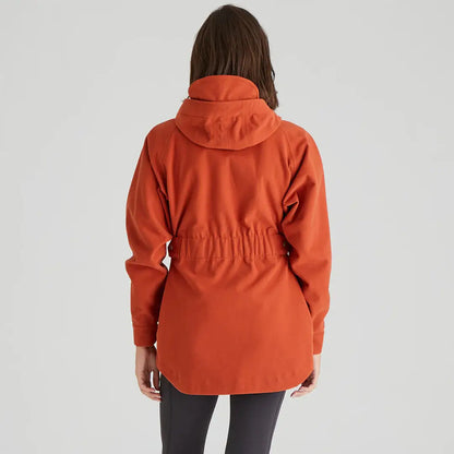 Rust-colored hooded Ridgeline Ladies Monsoon Nordic Jacket for cozy outdoor vibes