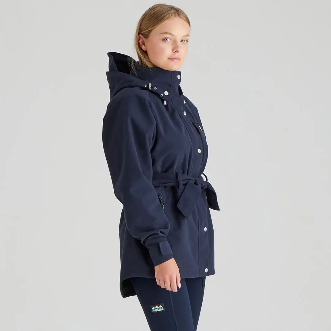 Navy belted hooded Ridgeline Ladies Monsoon Nordic Jacket perfect for winter warmth