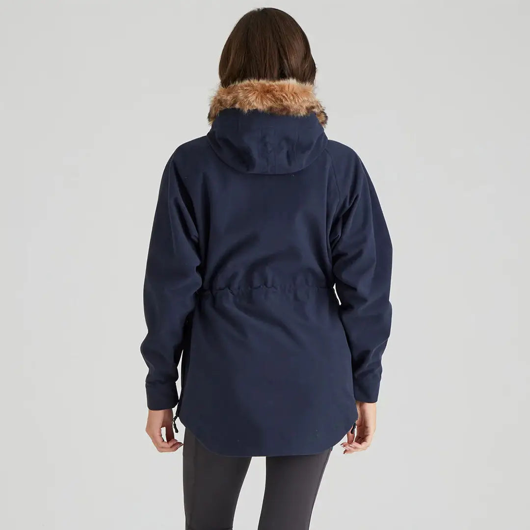 Navy parka with faux fur trim from Ridgeline Ladies Monsoon Nordic Smock collection