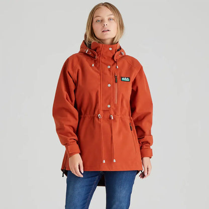 Rust-colored hooded anorak jacket from the Ridgeline Ladies Monsoon Nordic Smock collection