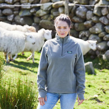 Woman wearing Ridgeline Ladies Narvik Fleece in highly functional polyester fleece