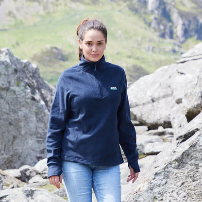Woman’s navy fleece pullover made from highly functional polyester fleece for everyday comfort